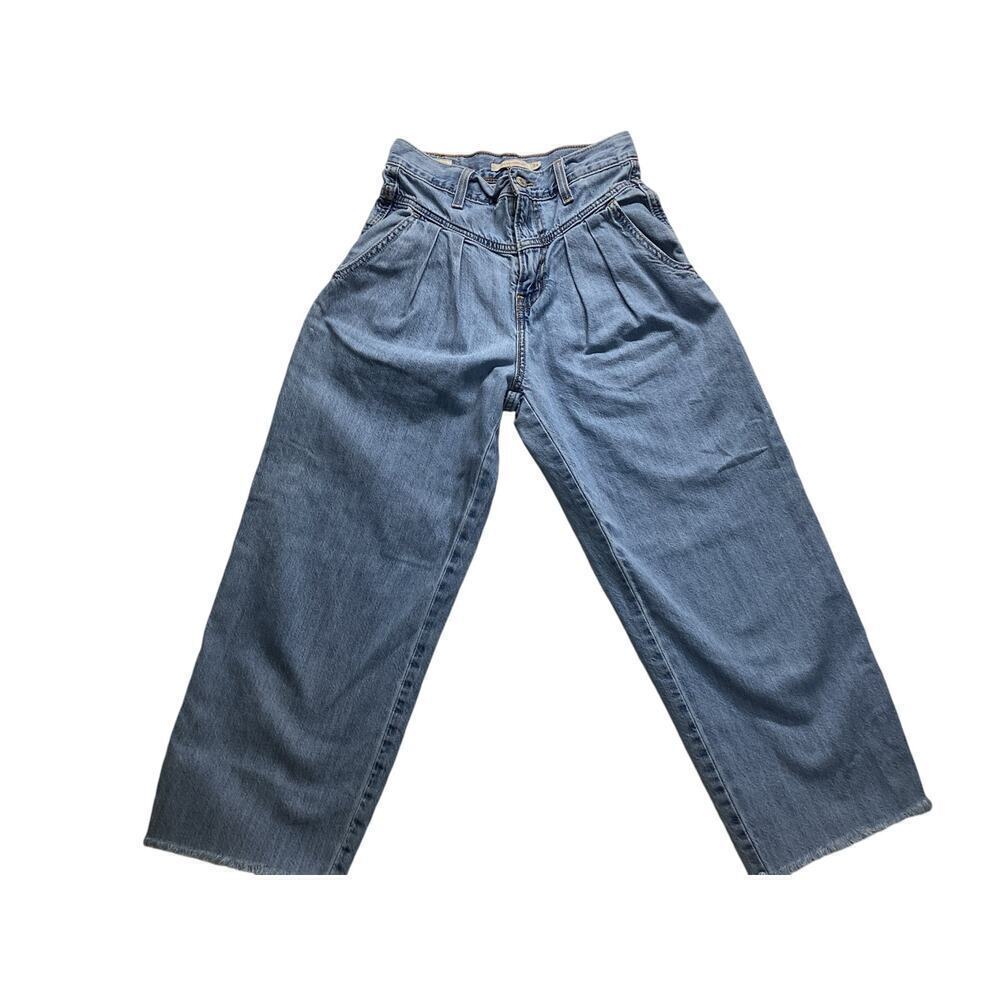 Vintage faded levis jeans 80’s balloon leg raw hem women size 24